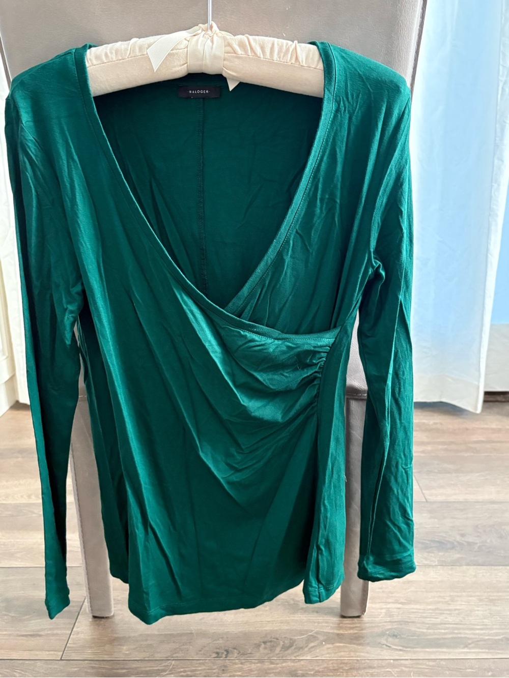 Halogen surplice faux wrap top
